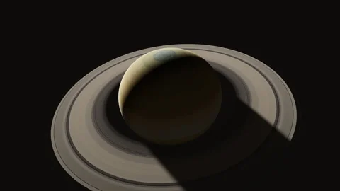 Saturn's Rings High Angle Orbit 4K Seamless Loop Stock Footage 344684847