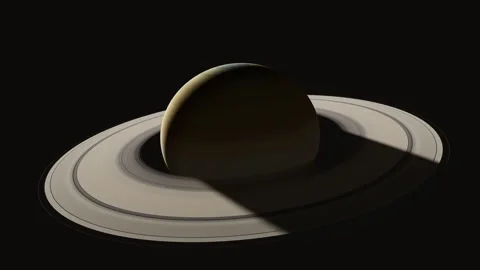 Saturn's Rings Slow 360 Orbit 4K Seamless Loop Stock Footage 344684948