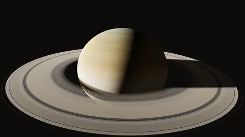 Saturn's Rings Slow Push In 4K Seamless Loop Stock Footage 344684991