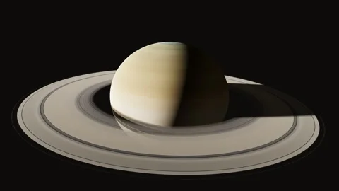 Saturn's Rings Static Shot 4K Seamless Loop Stock Footage 344685018