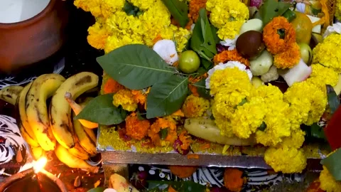 Satyanarayan puja religious ritual pray of holy god Видео 316968567