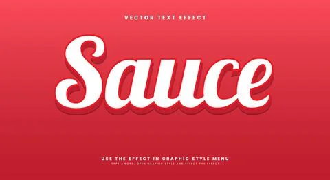 Sauce 3D editable text effect Template Stock Illustration