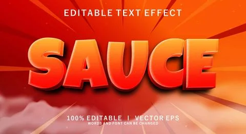 Sauce 3d vector text effect with modern style design Stock Illustration