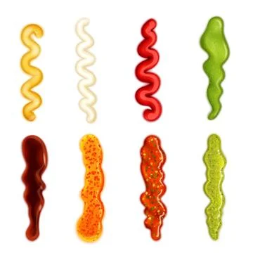 Sauce Blobs In Different Forms Stock Illustration