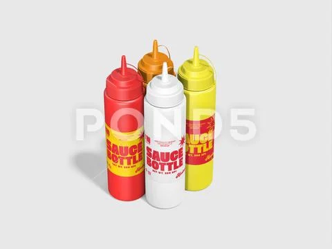 Sauce Bottle 3D Mockup Modello PSD