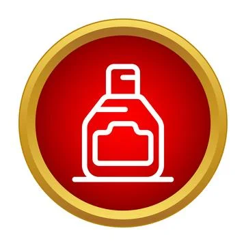 Sauce bottle icon symbolizing condiment packaging and food Stock Illustration