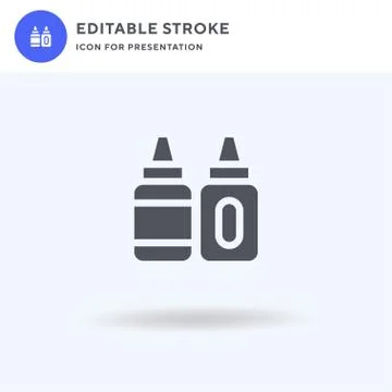 Sauce Bottle icon vector, filled flat sign, solid pictogram isolated on white Stock Illustration