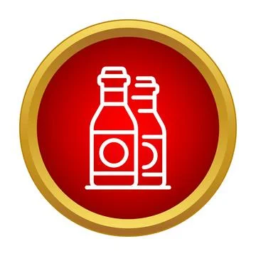 Sauce bottles icon symbolizing condiments and flavoring Stock Illustration