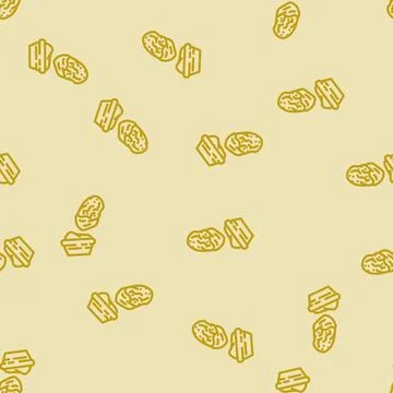 Sauce chicken fried line vector seamless pattern Stock Illustration