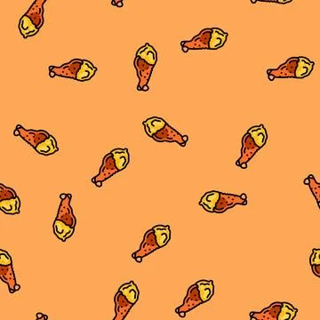 Sauce chicken fried vector seamless pattern Stock Illustration