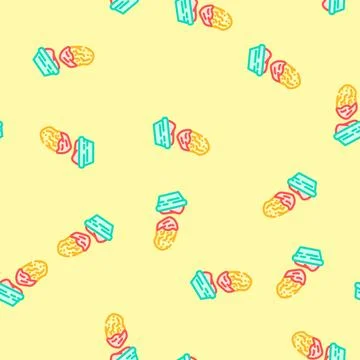 Sauce chicken fried vector seamless pattern Stock Illustration