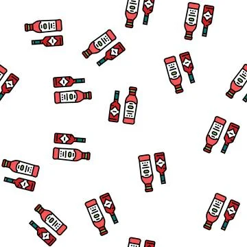 Sauce chili vector seamless pattern Stock Illustration