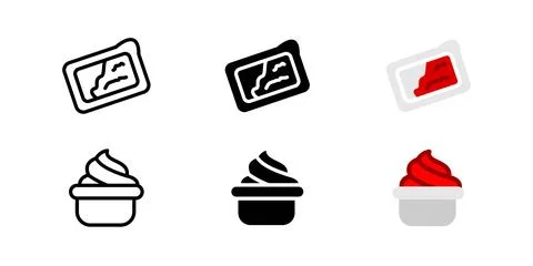 Sauce ketchup icon. Tomato-based condiment symbol. Fast food dipping sauce .. Stock Illustration