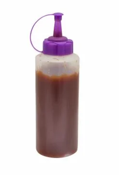 The sauce is ketchup squeeze bottle inside. isolate with selection path Stock Photos