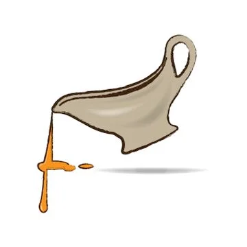 Sauce pouring from the dish Stock Illustration