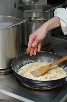 Sauce preparation Foto stock