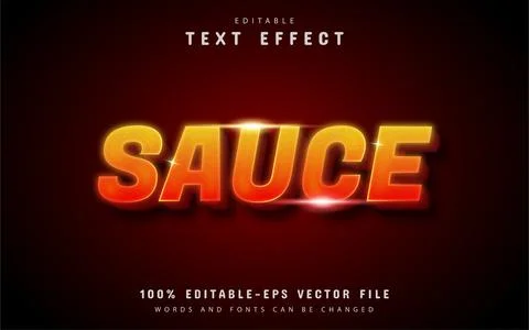 Sauce text effect Stock Illustration