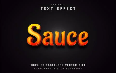 Sauce text effects Stock Illustration