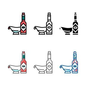 Sauce tomato color icon vector simplified Stock Illustration