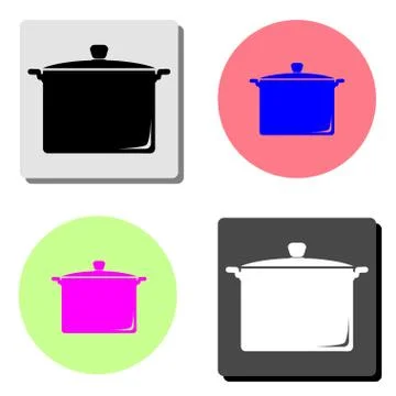 Saucepan. flat vector icon Stock Illustration