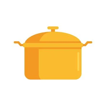 Saucepan icon, flat style Stock Illustration