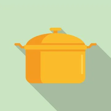 Saucepan icon, flat style Stock Illustration