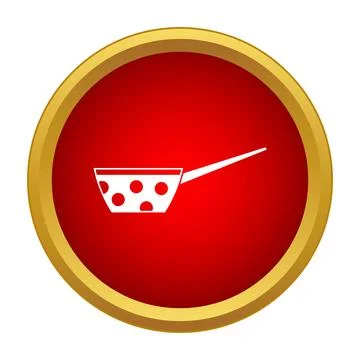 Saucepan icon with red dots on a white background Stock Illustration
