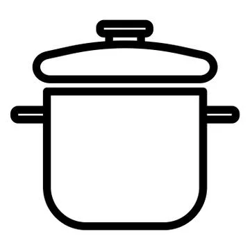 Saucepan line icon. Pot vector illustration isolated on white. Cooking pan Stock Illustration