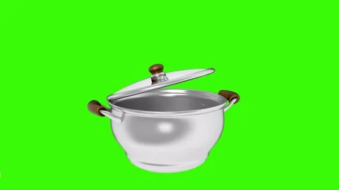 Saucepan or kitchen cooking pot, stockpot 3D icon motion render Stock Footage 330952829