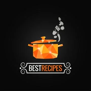 Saucepan poly design background Stock Illustration