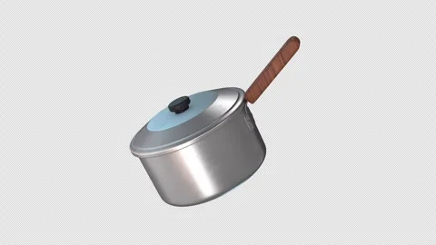 Saucepan Rotating on a Transparent Background. Seamless Loop. Cooking Pot. 4K Stock Footage 291703787