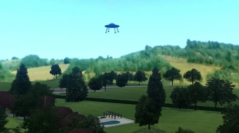 Saucer Landing with Alien Video stock 12761282