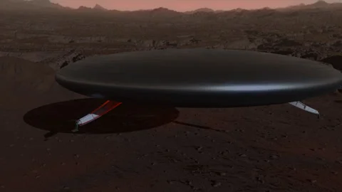 Saucer Lands Stock Footage 136794969