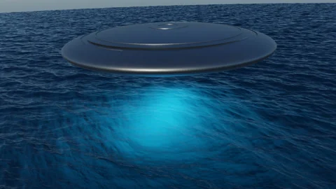 Saucer over ocean Stock Footage 226903302