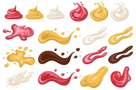 Sauces Splash Set Stock Illustration