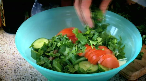 Saucing a Salad 2 Stock Footage 731309