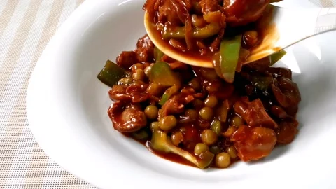 Saucy Chicken Gizzard Stock Footage 149408063