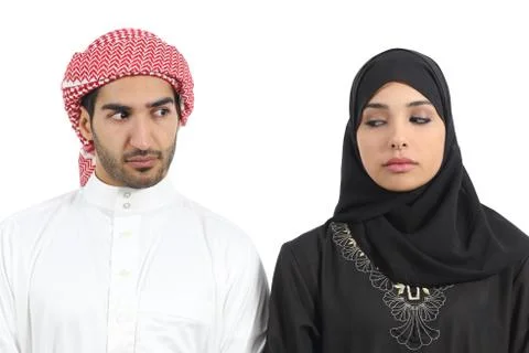 Saudi arab couple angry with problems Stock Photos