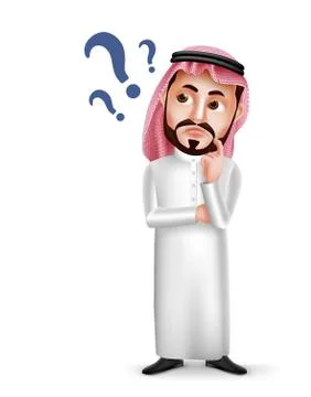 Saudi arab man vector character wearing thobe Stock Illustration