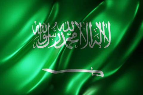 Saudi Arabia 3d flag Stock Illustration