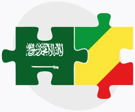 Saudi Arabia and Congo Flags Stock Illustration