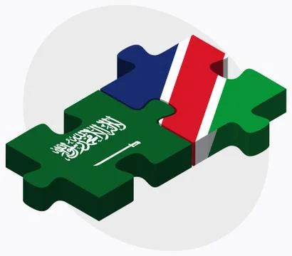 Saudi Arabia and Namibia Flags Illustrazione stock