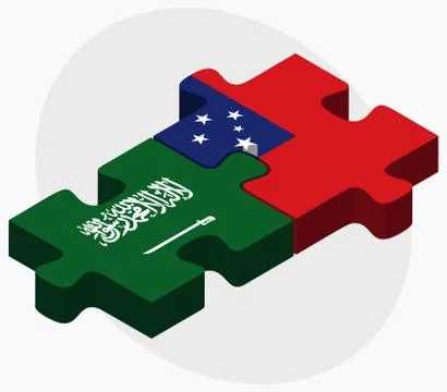 Saudi Arabia and Samoa Flags Stock Illustration