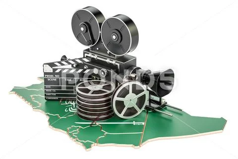 Saudi Arabia cinematography, film industry concept. 3D rendering Stock Illustration