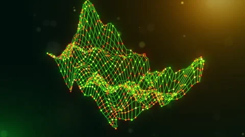 Saudi Arabia Connected Intelligence Network Map Reveal Motion Graphics Stock Footage 337880352