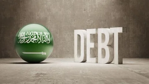 Saudi Arabia. Debt  Concept 스톡 일러스트