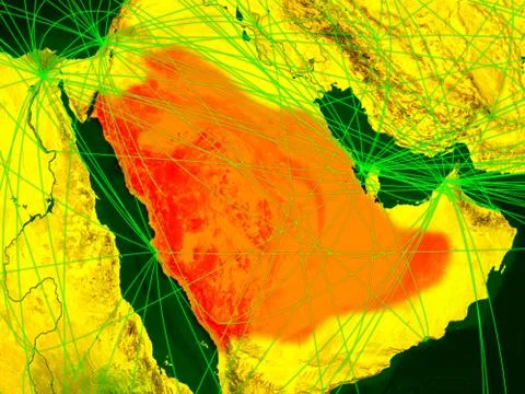 Saudi Arabia on digital map Stock Illustration