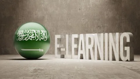 Saudi Arabia. E-Learning  Concept Stock Illustration