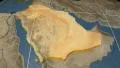 Saudi Arabia extruded. Blue Marble. Graticule. 4k or 4k+ Resolution