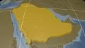 Saudi Arabia extruded. Bumps. Graticule. 4k or 4k+ Resolution